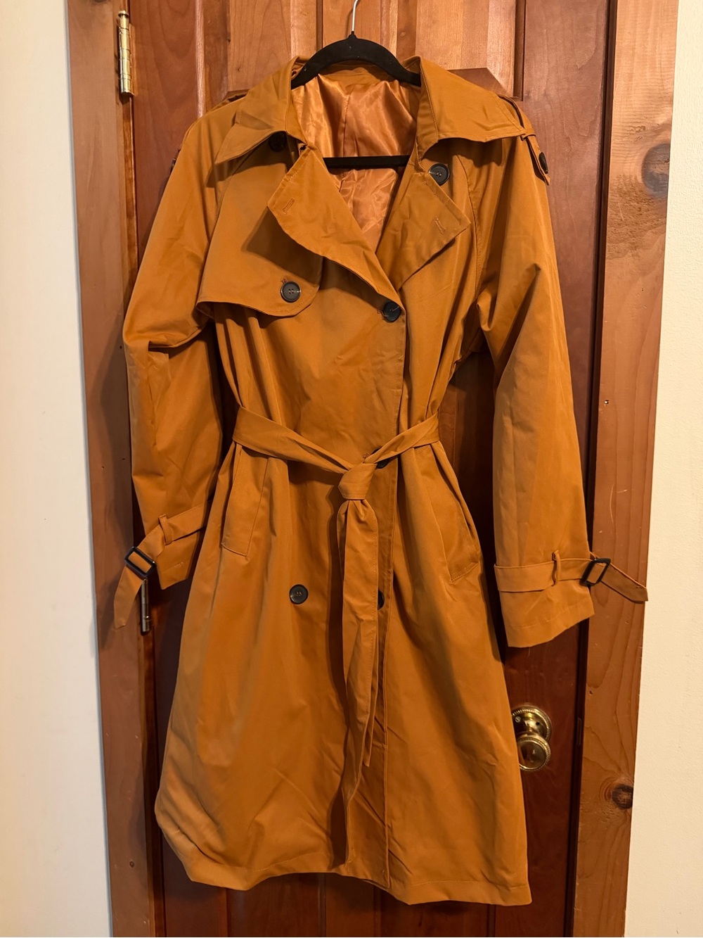 Womens Trench Coat - Mustard Belted Trench
